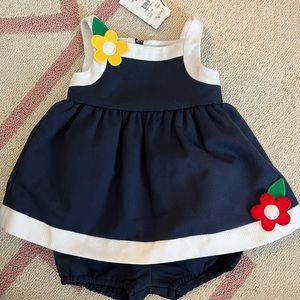 Navy and white baby set